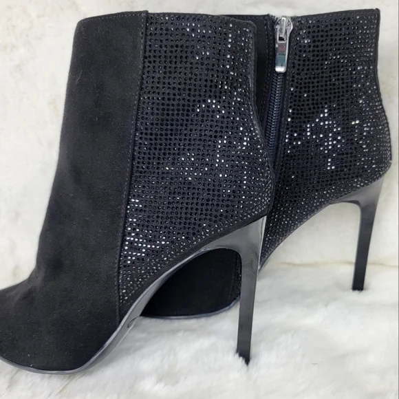 NINE WEST NWT Booties Boots Woman's Heels Suede Black Stone authentic designer - Picture 8 of 15
